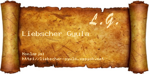 Liebscher Gyula névjegykártya